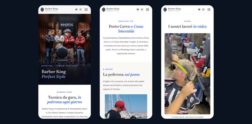 Sito web di Barber King Perfect Style, barbiere da competizione a Tempio Pausania