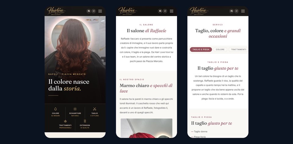 Sito web di Hair Love Parrucchieri, specialisti del colore a Napoli in Piazza Mercato