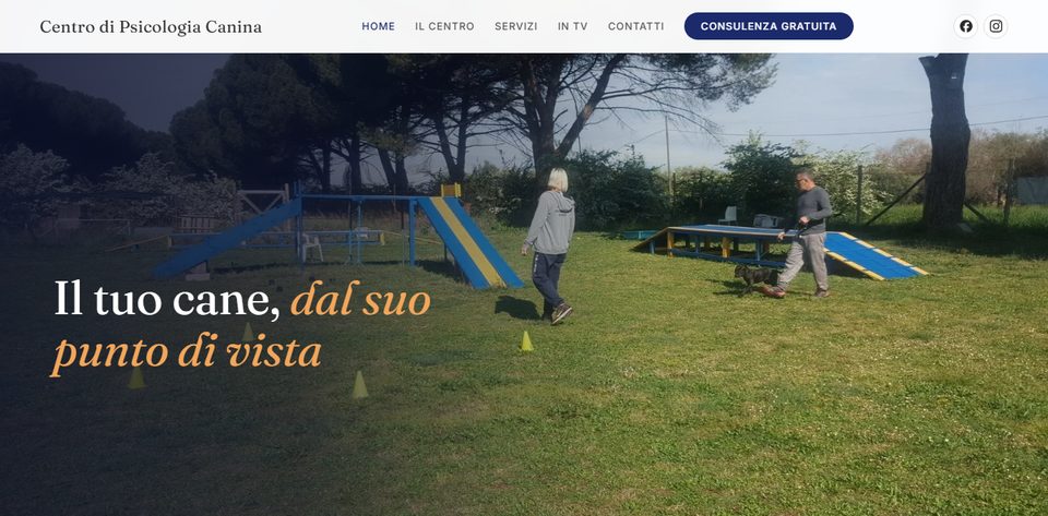 Sito web del Centro di Psicologia Canina, recupero comportamentale e addestramento cani a Roma
